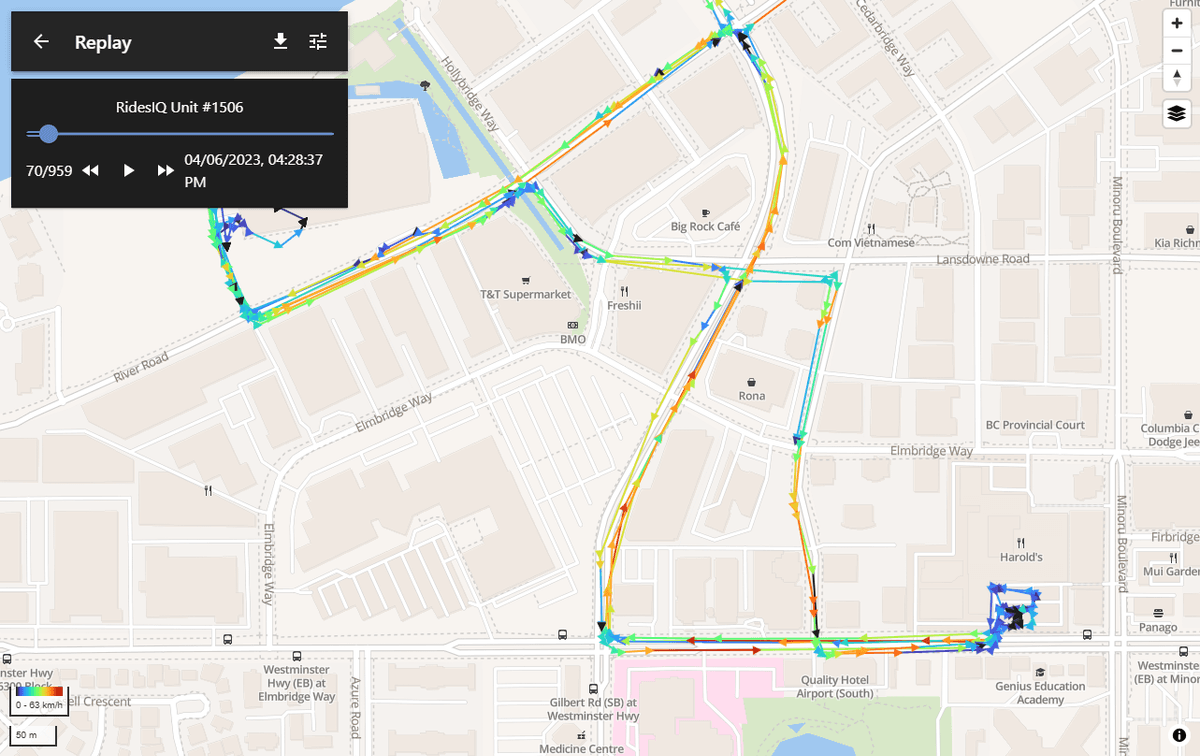 Fleet vehicle GPS tracking dashboard – RidesIQ